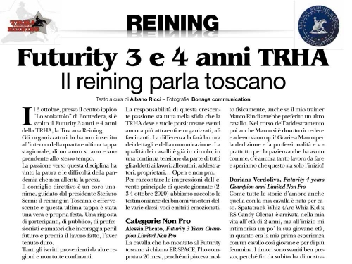 Futurity 3 e 4 anni TRHA: il reining parla toscano