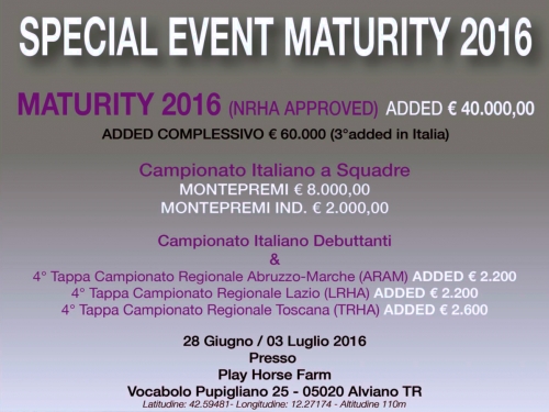 Special event Maturity IRHA 2016